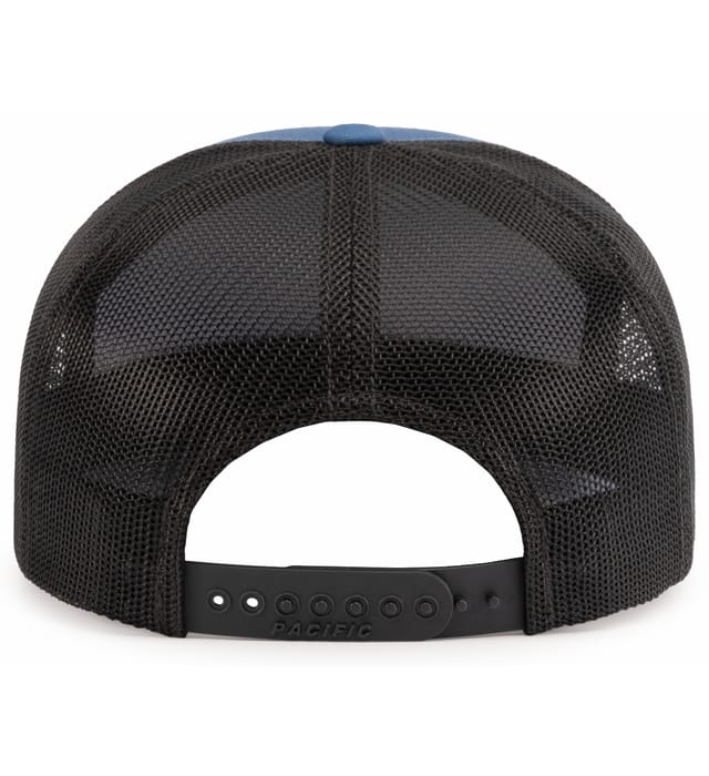 6 Panel Arch Trucker Snapback Ocean Blue | Lt. Charcoal