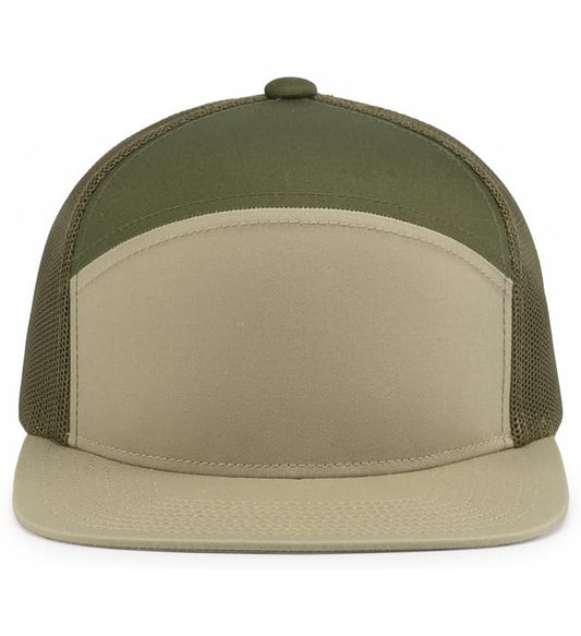 6 Panel Arch Trucker Snapback Verde Moss | Khaki