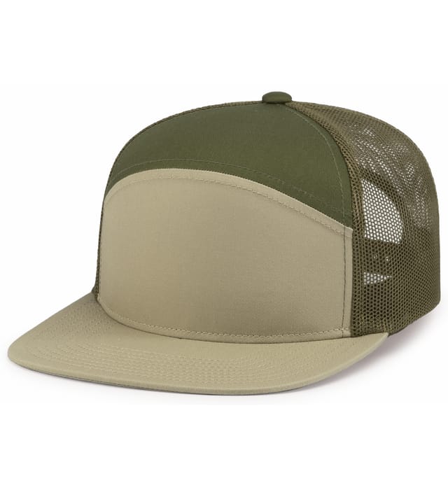 6 Panel Arch Trucker Snapback Verde Moss | Khaki