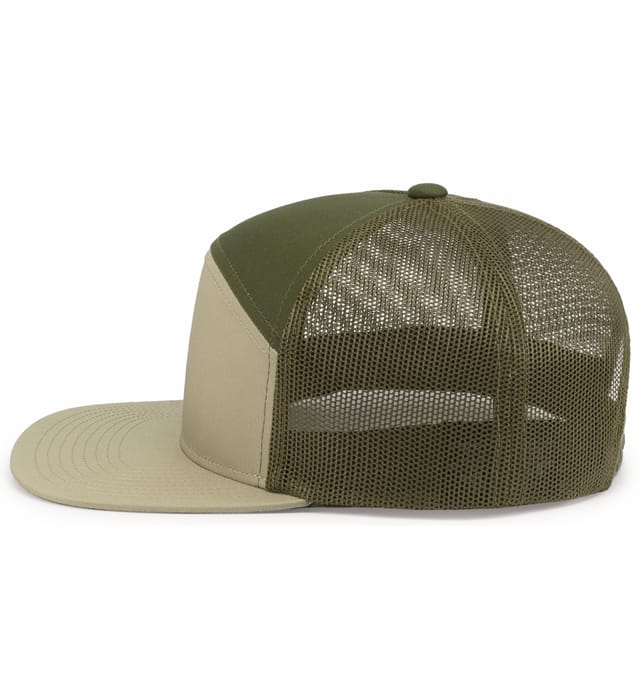 6 Panel Arch Trucker Snapback Verde Moss | Khaki