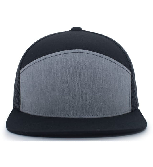 6 Panel Arch Trucker Snapback Negro | Heather Gray