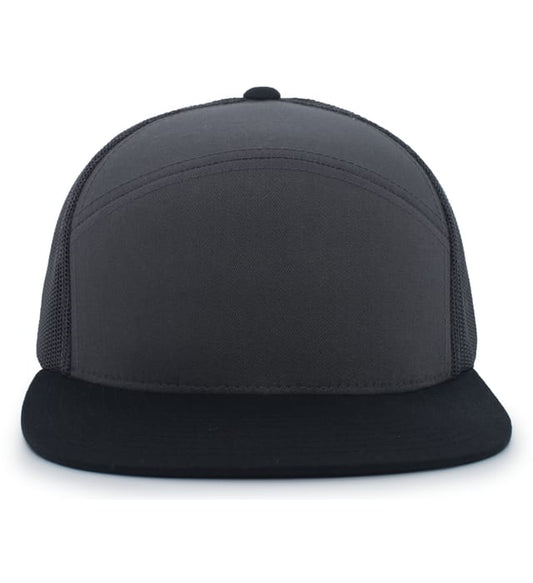 6 Panel Arch Trucker Snapback Charcoal | Negro