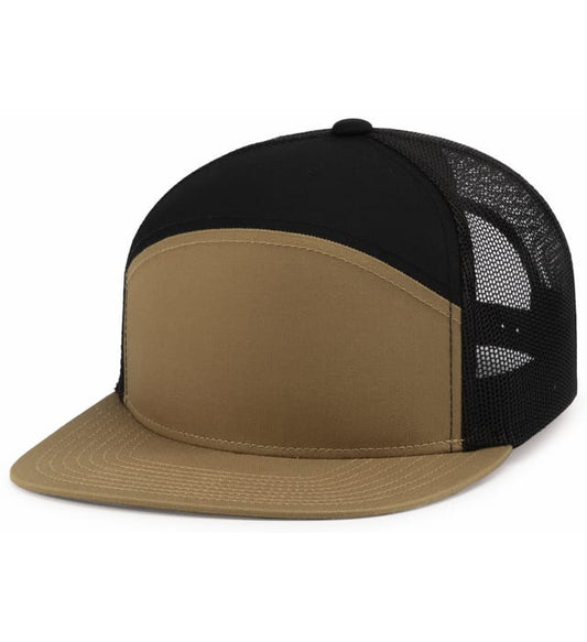6 Panel Arch Trucker Snapback Crema | Negra