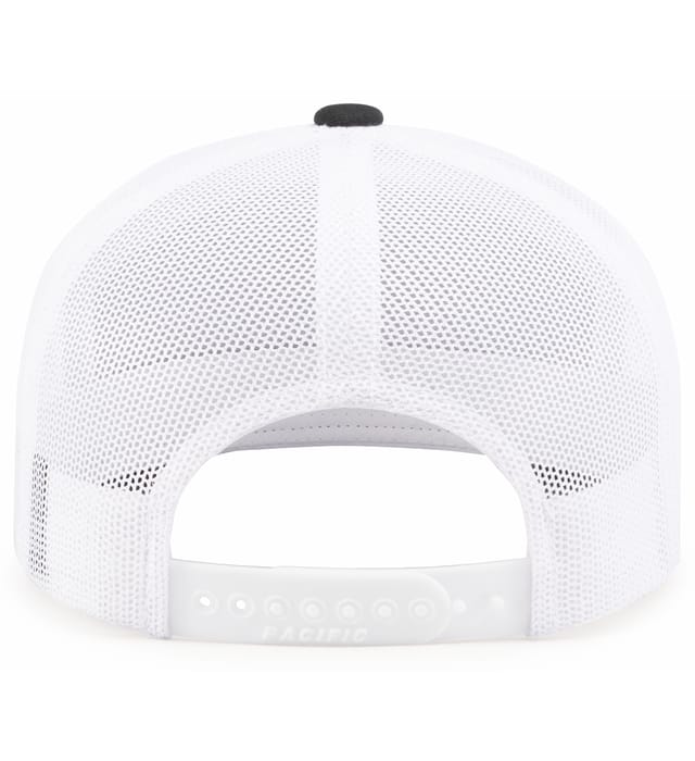 6 Panel Arch Trucker Snapback Navy | Blanco