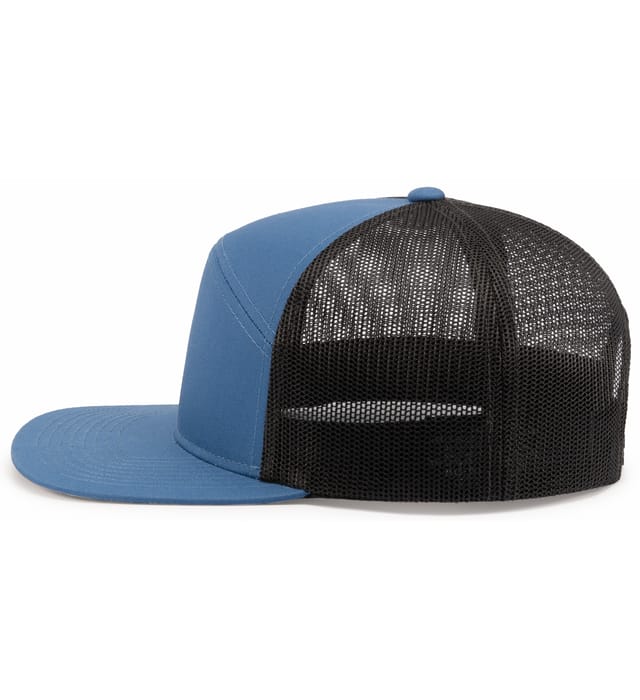 6 Panel Arch Trucker Snapback Ocean Blue | Lt. Charcoal