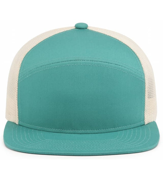 6 Panel Arch Trucker Snapback Teal | Crema