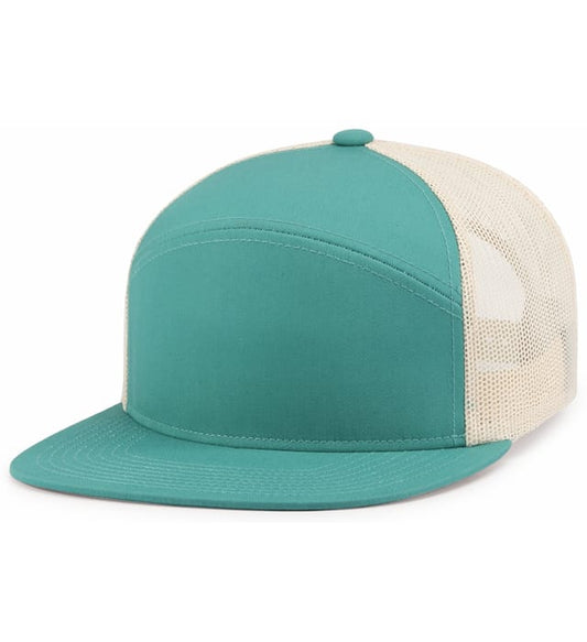 6 Panel Arch Trucker Snapback Teal | Crema