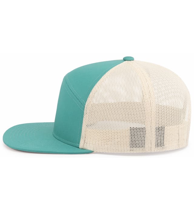 6 Panel Arch Trucker Snapback Teal | Crema