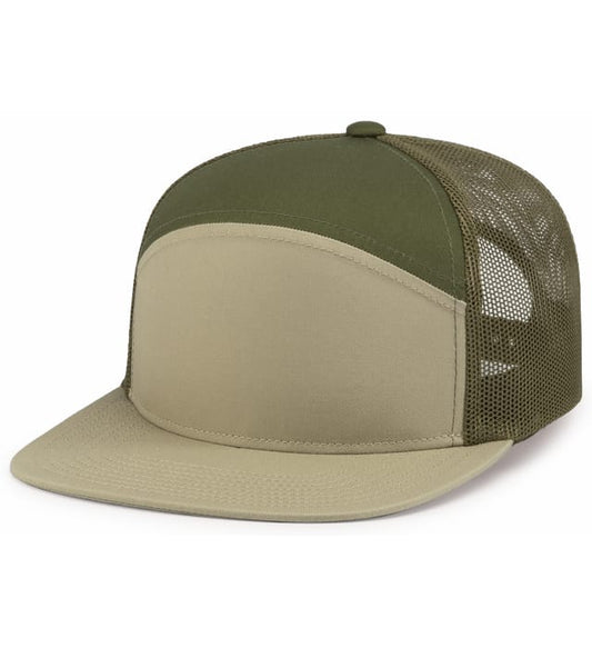 6 Panel Arch Trucker Snapback Verde Moss | Khaki
