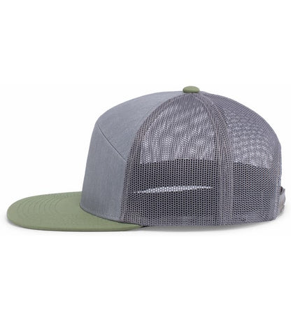 6 Panel Arch Trucker Snapback Oliva | Hetaher Gray