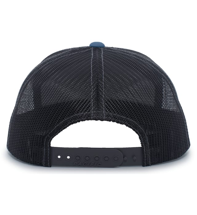 6 Panel Arch Trucker Snapback Heather Gray | Slate Blue