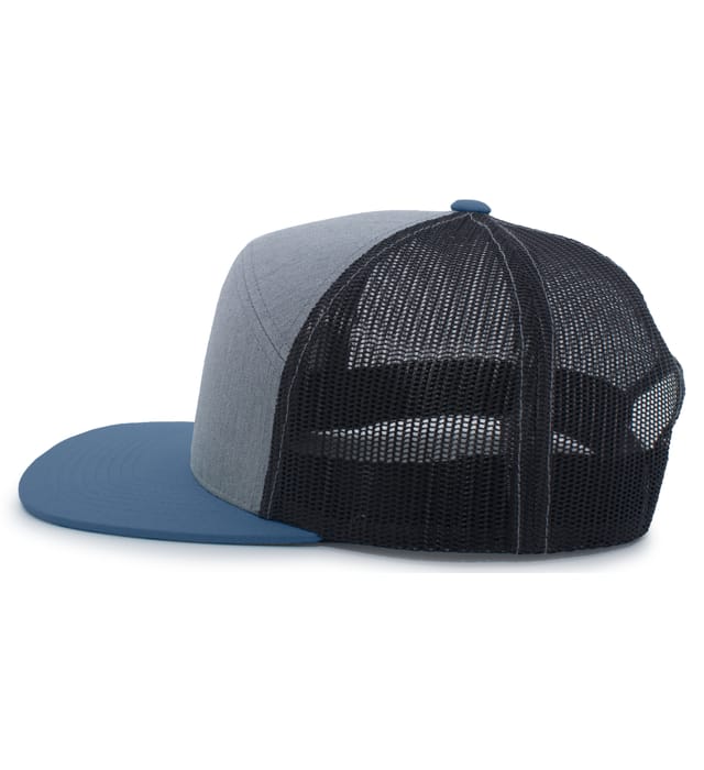6 Panel Arch Trucker Snapback Heather Gray | Slate Blue