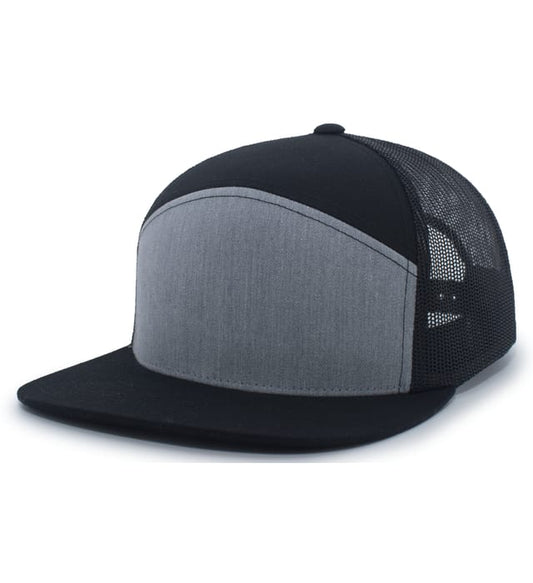 6 Panel Arch Trucker Snapback Negro | Heather Gray