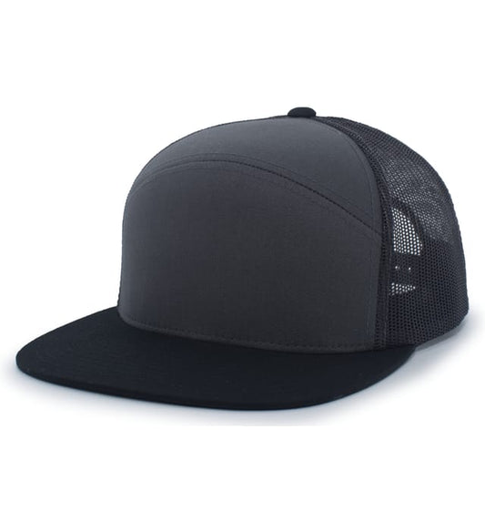 6 Panel Arch Trucker Snapback Charcoal | Negro