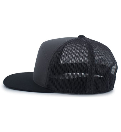 6 Panel Arch Trucker Snapback Charcoal | Negro