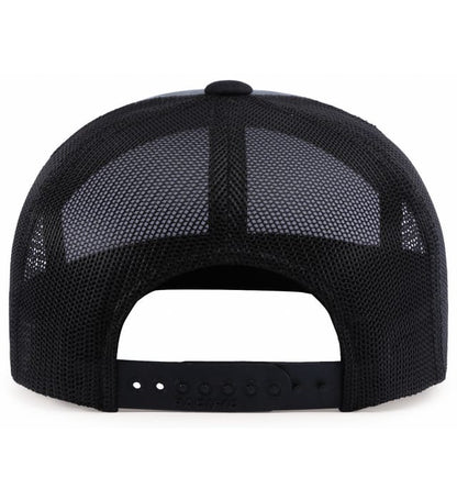 6 Panel Arch Trucker Snapback Blanco | Graphite | Negro