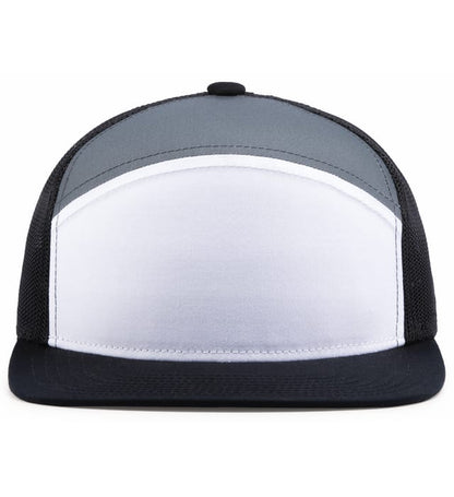 6 Panel Arch Trucker Snapback Blanco | Graphite | Negro
